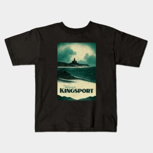 Kingsport. Vintage Lovecraftian Travel Poster Kids T-Shirt